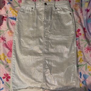 GAP Sparkling Silver Pencil Skirt